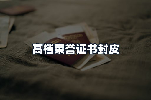 高档荣誉证书封皮